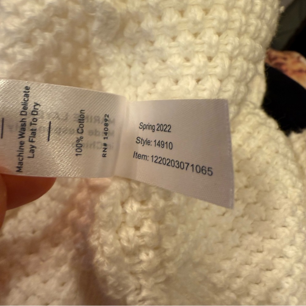 Marine Layer Women’s Cotton Cream Knit Cardigan Sz M - Picture 8 of 10